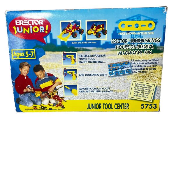 Vintage 90s Meccano Erector Junior power tool center building set NEW - Picture 3 of 6